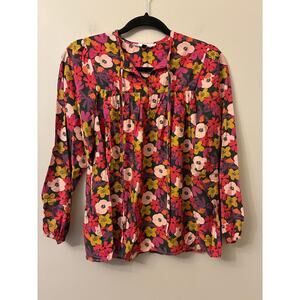 Michelle McDowell Floral Long Sleeve Blouse Size Small